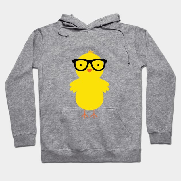 Yellow Hipster Duckling Hoodie by theglaze